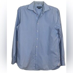 John Varvatos trim fit long sleeve stripe shirt. Size 16  34/35 GUC